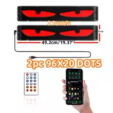 Devil Eyes Light for Windshield Custom LED Eyes Car Sign Flexible Programmable LED Sign Bluetooth APP Soft Screen for Car Window