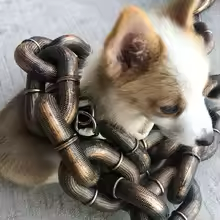 Dog Leash Traction Chain for Dogs Fun Simulation Iron Chain Dog Plastic Thick Chain Traction Rope Pet Supplies Dogs Accessories